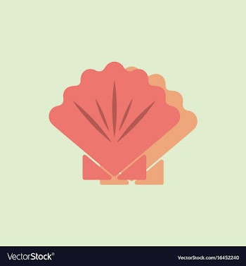 Scallop sea shell sketch style realistic vector image