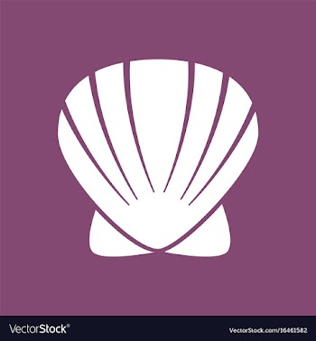 Scallop sea shell sketch style realistic vector image
