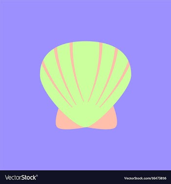 Scallop sea shell sketch style realistic vector image