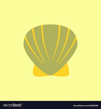 Scallop sea shell sketch style realistic vector image