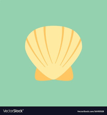Scallop sea shell sketch style realistic vector image