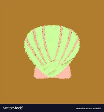Scallop sea shell sketch style realistic vector image