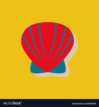 Scallop sea shell sketch style realistic vector image