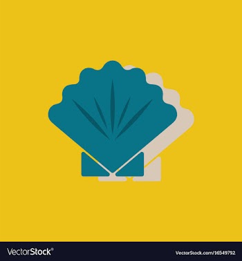 Scallop sea shell sketch style realistic vector image