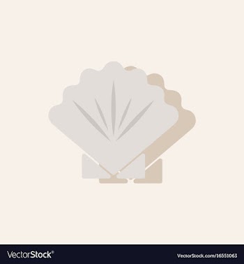 Scallop sea shell sketch style realistic vector image