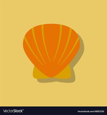 Scallop sea shell sketch style realistic vector image