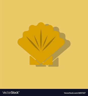 Scallop sea shell sketch style realistic vector image