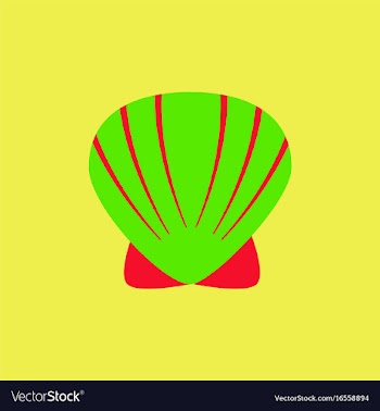 Scallop sea shell sketch style realistic vector image