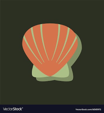 Scallop sea shell sketch style realistic vector image