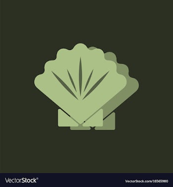 Scallop sea shell sketch style realistic vector image