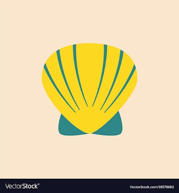 Scallop sea shell sketch style realistic vector image