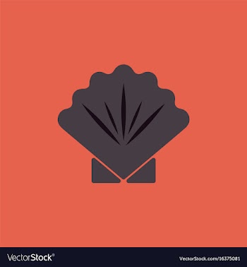 Scallop sea shell sketch style vector image
