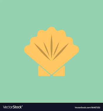 Scallop sea shell sketch style vector image