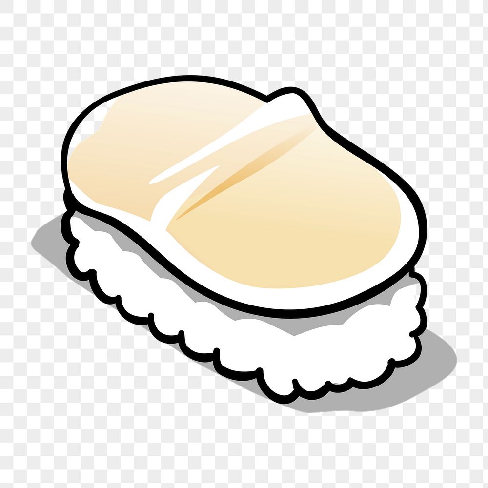 Scallop sushi png sticker, Japanese | Free PNG - rawpixel