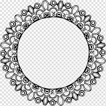 Scalloped edge silhouette , Ornament Line art , versace transparent background PNG clipart