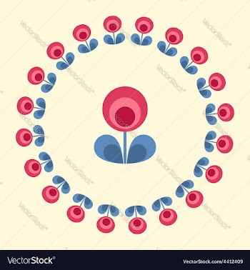 Scandinavian flowers vector image