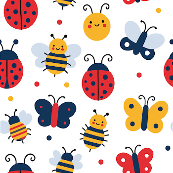 Scandinavian Kids Pattern with Insects