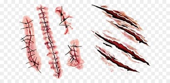 Scar Tattoo Wound Blood - Scar hand-painted 