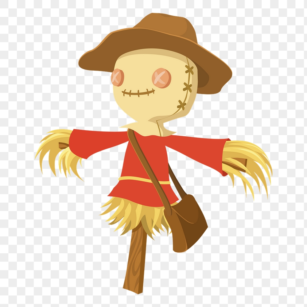 Scarecrow png sticker object illustration, | Free PNG - rawpixel