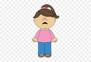 Scared - Girl Holding Books Clipart