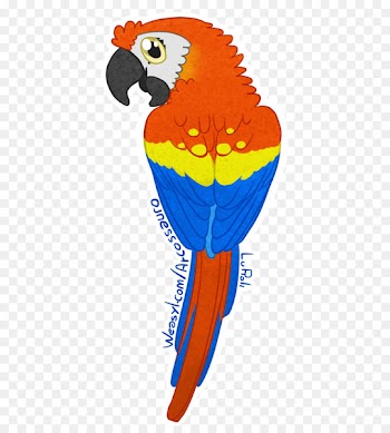 Scarlet macaw Parrot Sticker Beak - cangaccedilo badge 