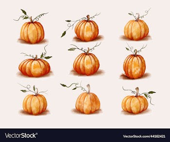 scary face water color pumpkin design for