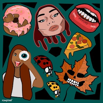 Scary leaf funky graphic illustration | Free stock vector - 429618