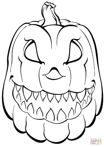 Scary Pumpkin coloring page | Free Printable Coloring Pages