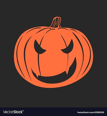scary pumpkin lantern as sticker or pattern