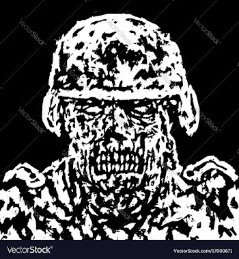Scary zombie soldier concept vector image