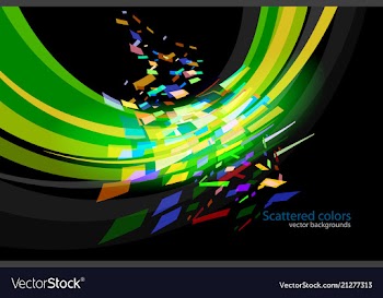 Scattered colors curve scene vector image
