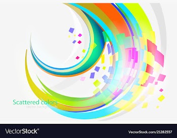 Scattered colors curvy scene vector image