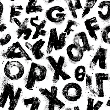 Scattered Grunge Alphabet Pattern