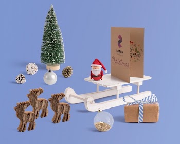 Scene creator mockup with christmas concept Free Psd