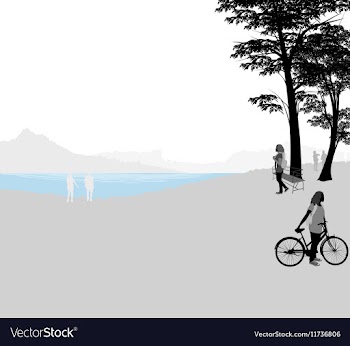 Scenic lake vector image