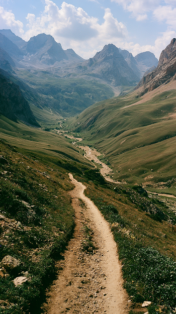 Scenic Mountain Valley with Dirt Trail