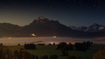 Scenic Photo Of Alps During Night