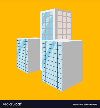 Scenic view of a city downtown landscape with vector image