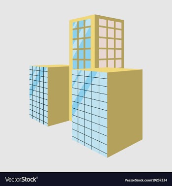 Scenic view of a city downtown landscape with vector image