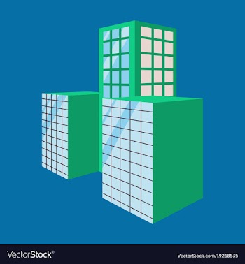 Scenic view of a city downtown landscape with vector image