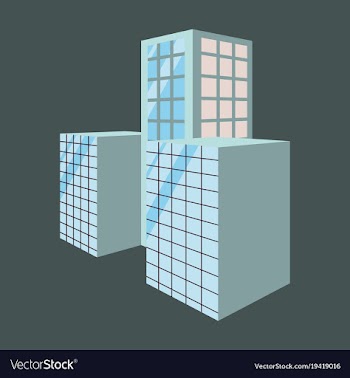 Scenic view of a city downtown landscape with vector image