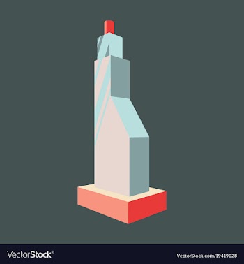 Scenic view of a city downtown landscape with vector image