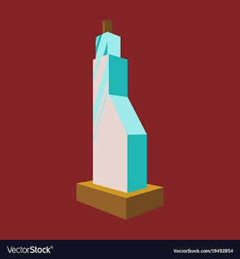 Scenic view of a city downtown landscape with vector image