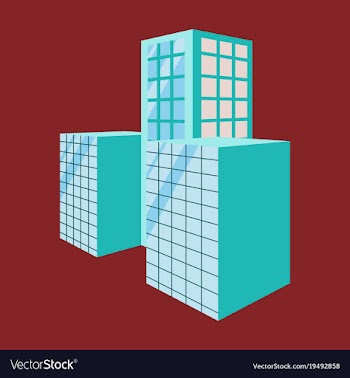Scenic view of a city downtown landscape with vector image