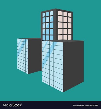 Scenic view of a city downtown landscape with vector image