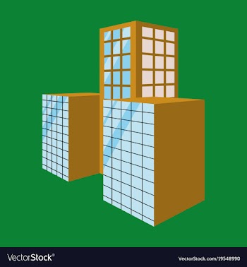 Scenic view of a city downtown landscape with vector image