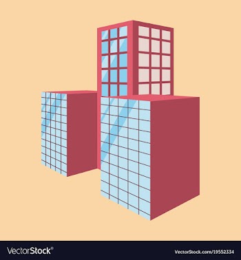 Scenic view of a city downtown landscape with vector image