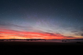 Scenic View Of Field During Dawn