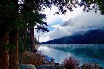 Scenic View of Lake Against Cloudy Sky