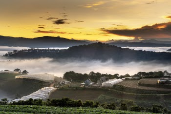 Scenic View Of Mountains During Dawn
